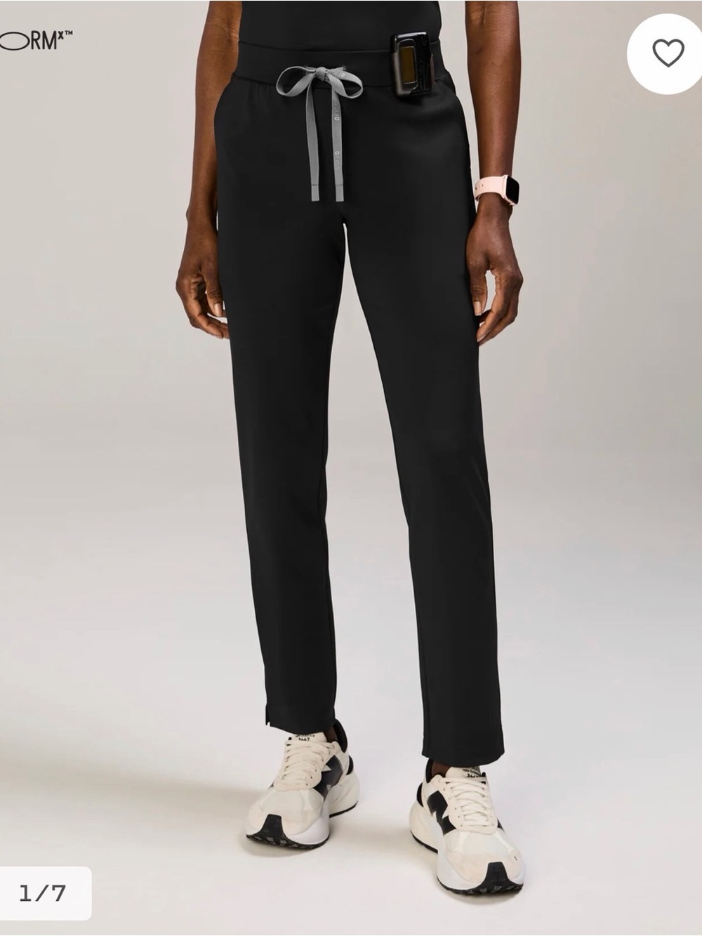 Figs Black Women's Drawstring Jogger Pants with Gray Tie